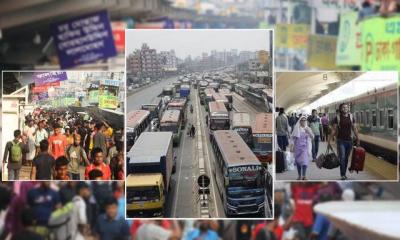 নাড়ির টানে বাড়ি ফিরছে মানুষ, ফাঁকা হচ্ছে ঢাকা